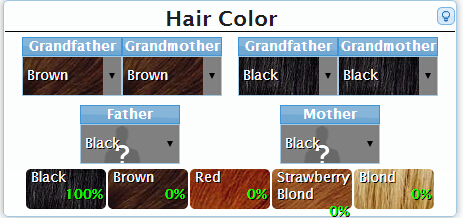 Red Hair Color Genetics Chart